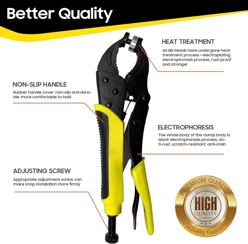 Heavy Duty Snap Fastener Tool kit, Punching Function, Snap Button Tool with Adju gallery