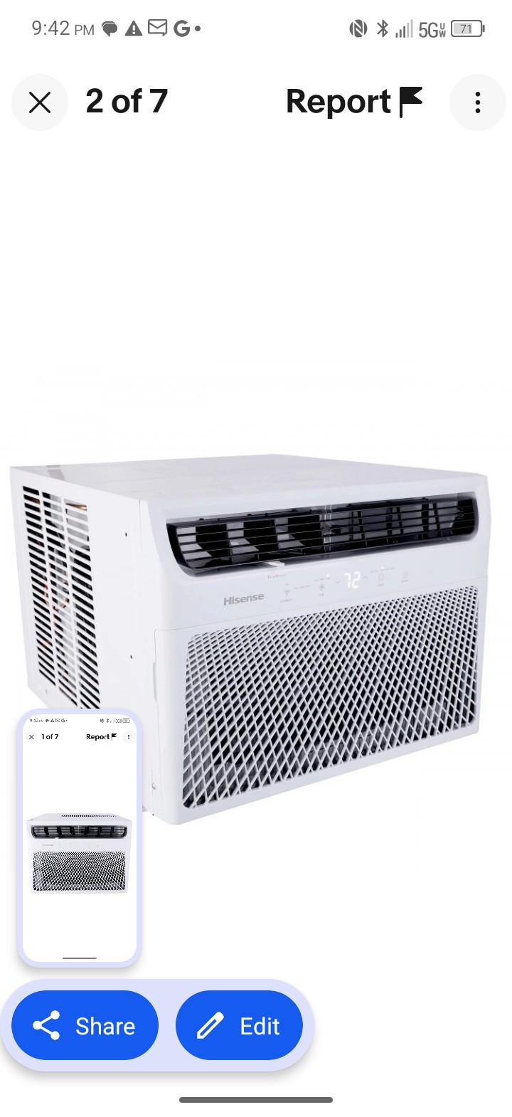 Hisense 8,000 BTU (350 sq. ft) Window AC with Wifi, Energy Star gallery
