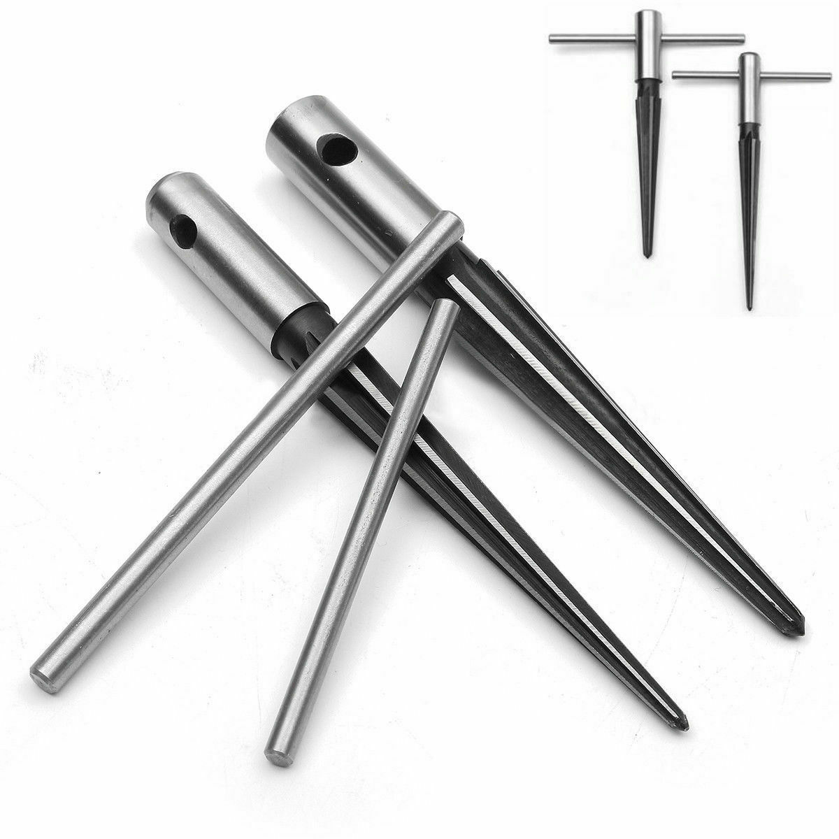 2 Pc Tapered Reamer Set Conical End Pins Ream 5/32" 7/8" Pipe Joint Mill Tool gallery