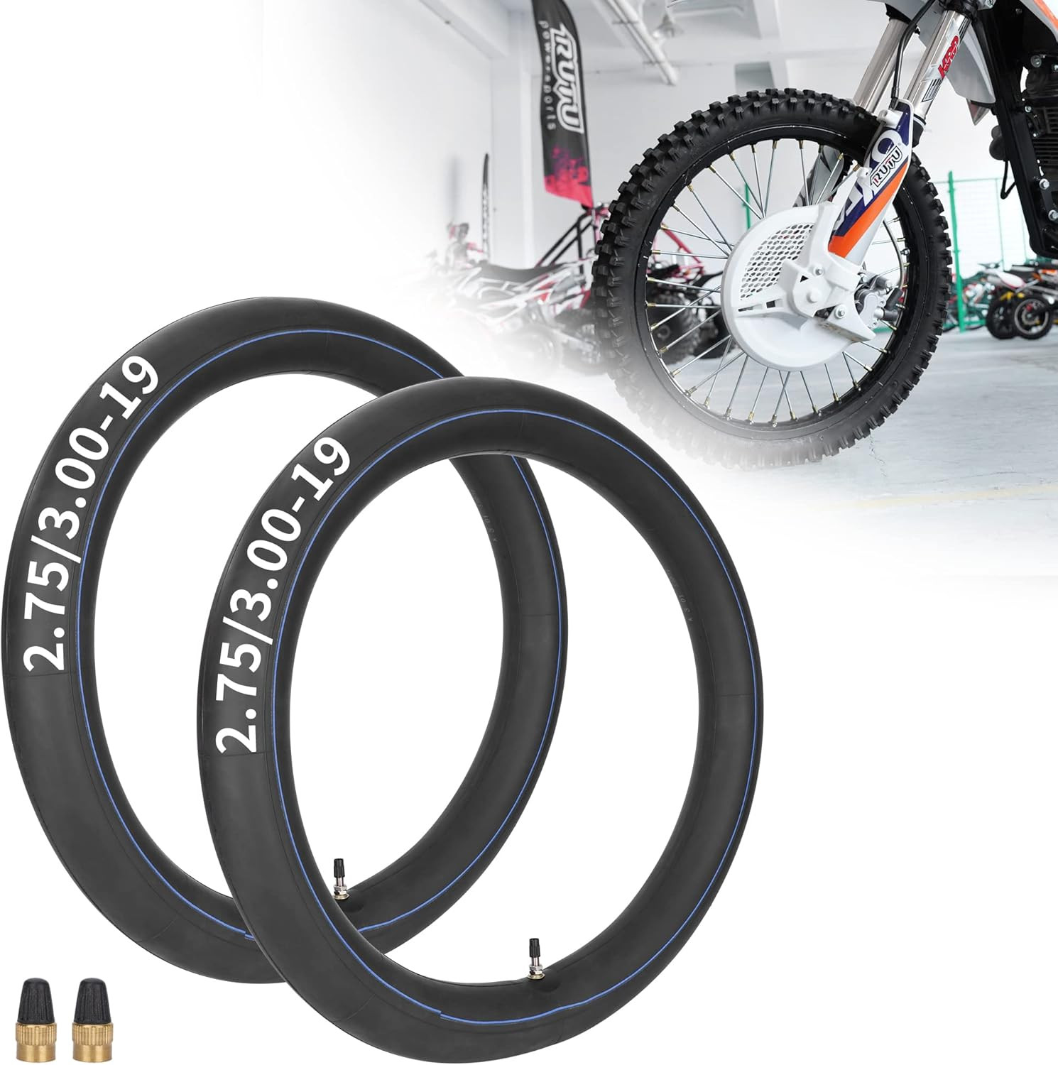 (2-Pack) 2.75/3.00-19 70/100-19 Inner Tube Replacement for CRF KLX TTR125 KX100 gallery