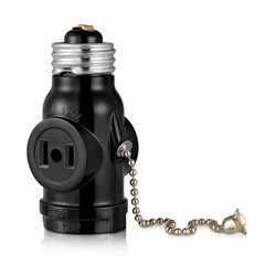 2 Outlet Light Socket Adapter,E26 Bulb Socket to Outlet Splitter,Converts Med…