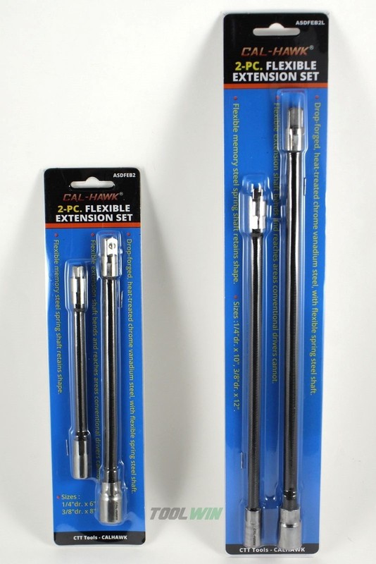 4pc 1/4" & 3/8" DR Flexible Socket Extension Bar Set 6" 8" 10" 12" Ratchet Flex gallery