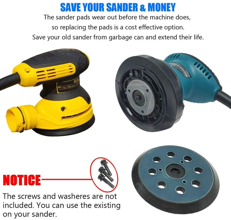 Orbital Sander Replacement Pad Hook Loop for Dewalt/Makita/Porter Cable 5inch US gallery