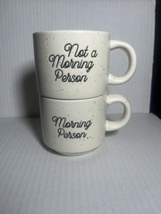 Walgreen Co. Speckled Stackable Ceramic Coffee Mug Set of 2 | Morning Person