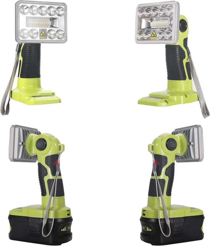 Cordless LED Work Light Flashlight for Ryobi 18V One+ Li-ion Battery 9W 1000LM gallery