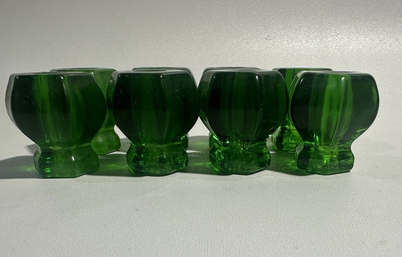 Large Emerald Green Glass Cabinet Knobs Lot Of 8 1.125 In Depression Style gallery