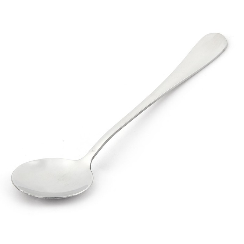 Round Shape Rice Soup Spoon Tableware Silver Tone 17cm Long 5PCS gallery