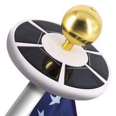 Flag Pole Light Solar Powered 26 LED Light for Most 15 to 25 Ft In-Ground Fla…