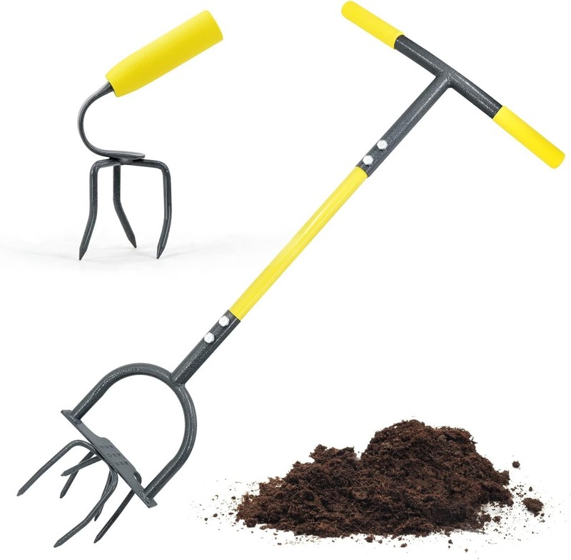Ergonomic Hand Tiller & Claw Set - Heavy Duty Alloy Steel for Effortless Tilling gallery