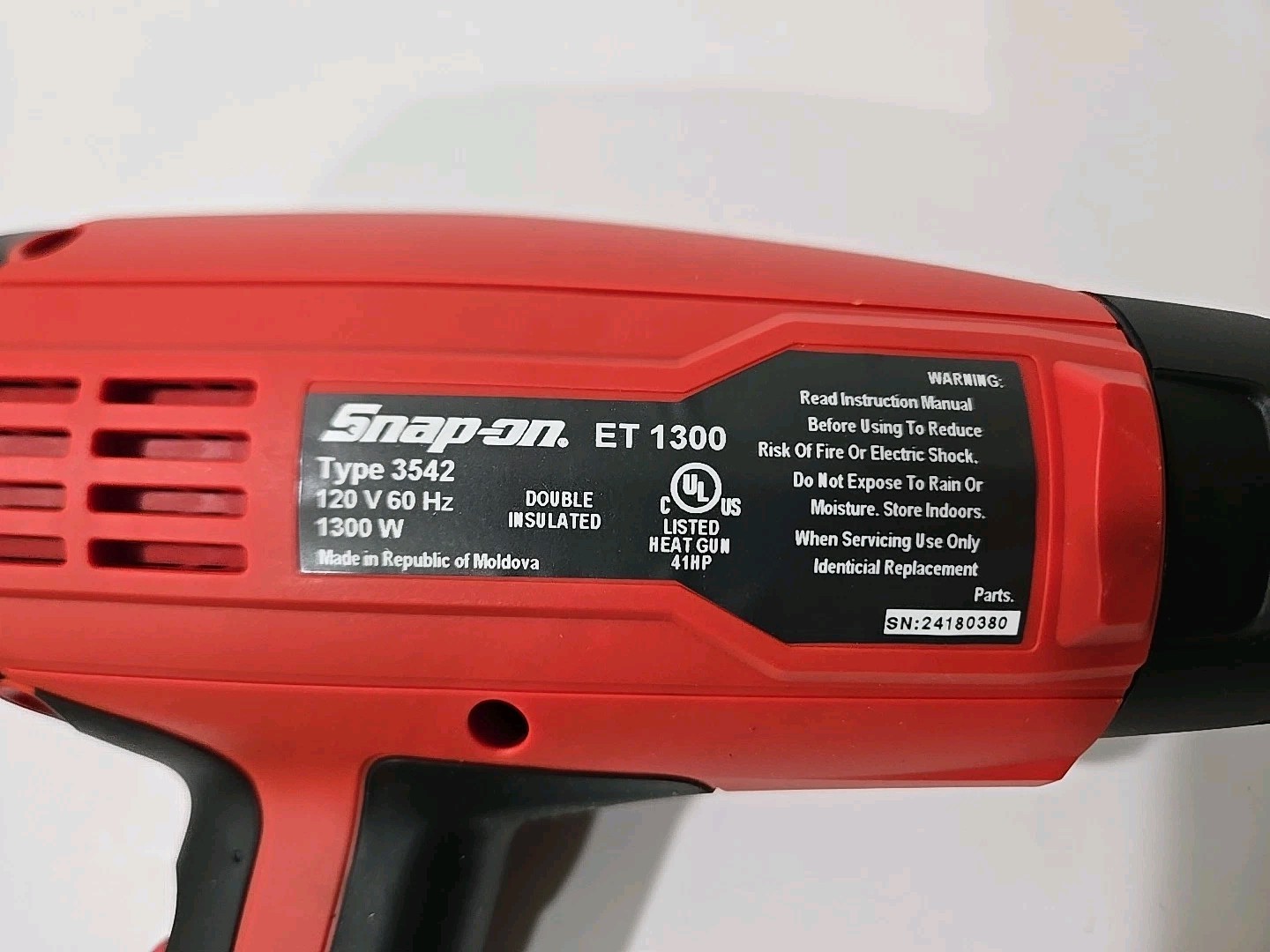 Snap On Tools 1300W Two-stage Heat Gun Temp 570-930F Airflow 220-450 I/m Corded! gallery