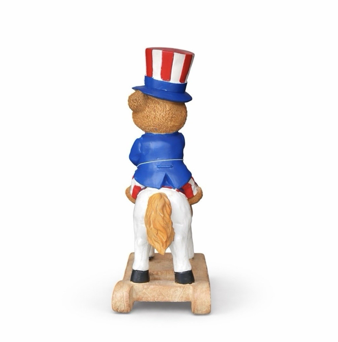 🇺🇸NWT Stars & Stripes Patriotic Teddy Bear Rocking Horse Decorative Figure gallery