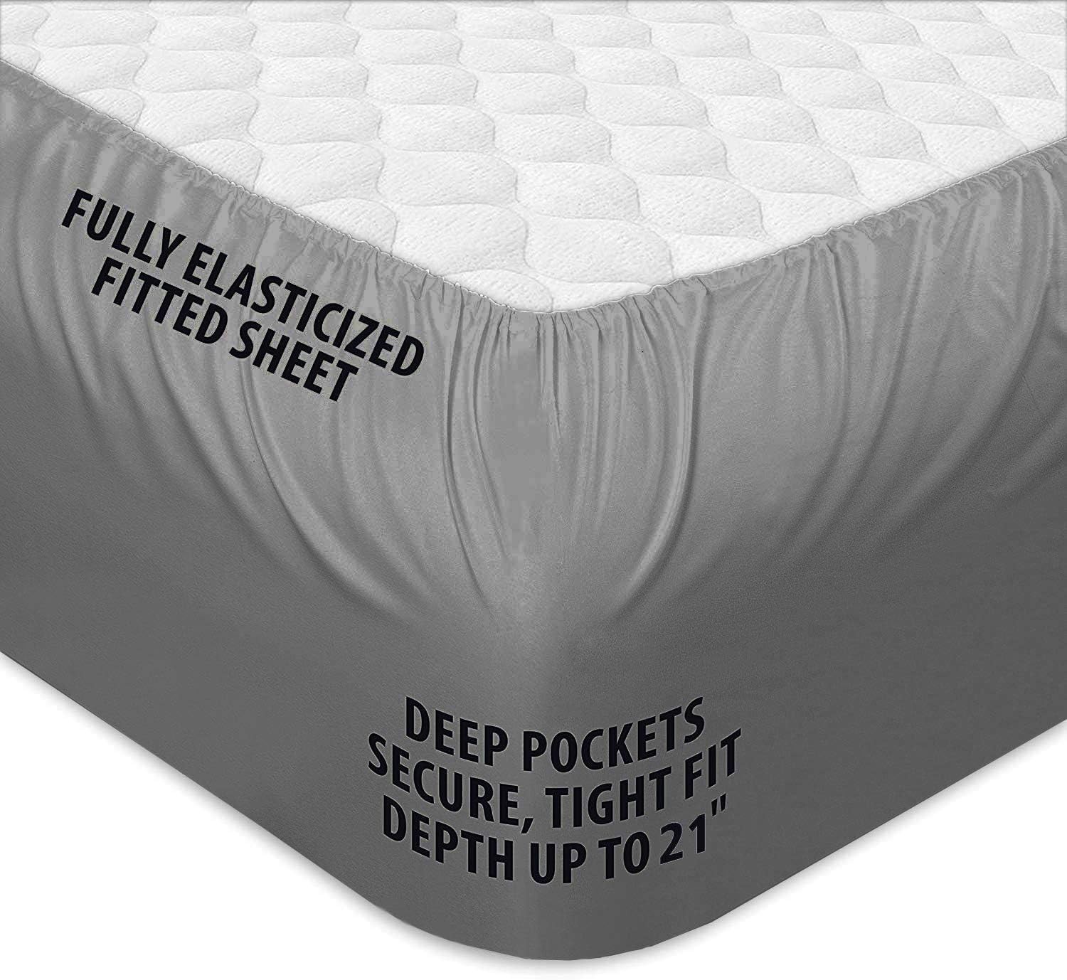 Mattress Topper Queen 21 Inch Deep Pocket Cooling Plush Grey COONP 8-21 gallery