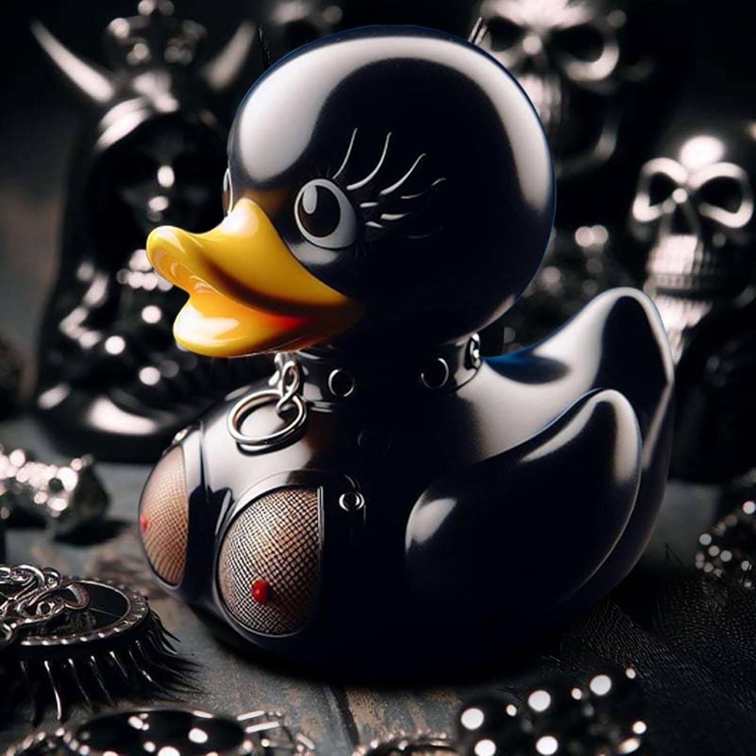 Unique Dark Rubber Duck Latex Enigma Duck Novelty Duck Gift Home Room Desk Decor gallery