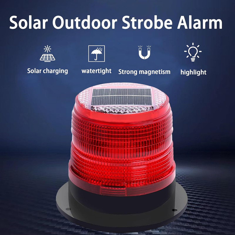 Solar Strobe Warning Light: Strong Magnetic Base Waterproof Traffic Light,Solar gallery