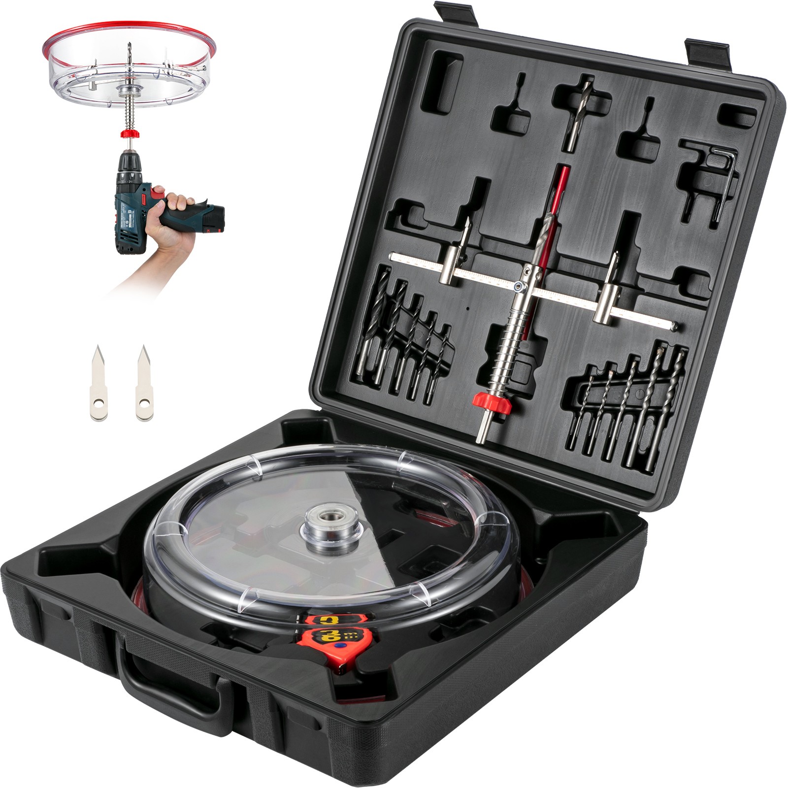 Uimoso Adjustable Hole Saw Cutter Kit Hole Cutter 1-5/8" to 11-13 /16" w/ Shield gallery