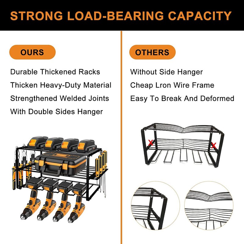 Power Tool Organizer Wall Mounted Power Tool Rack for Cordless Drill Storage gallery