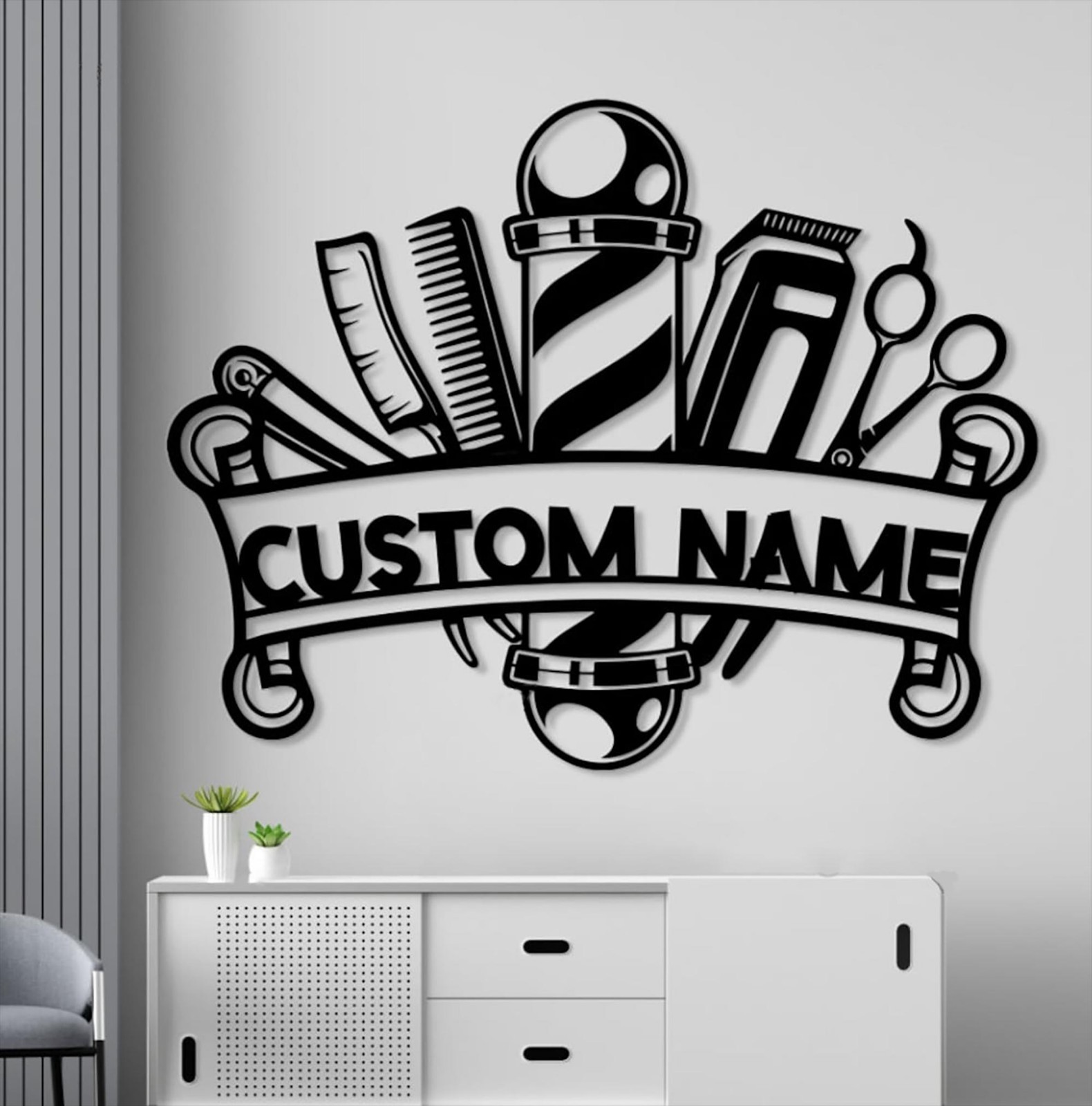 Personalized Barber Shop LED Sign, Custom Name Hair Salon Decor gallery