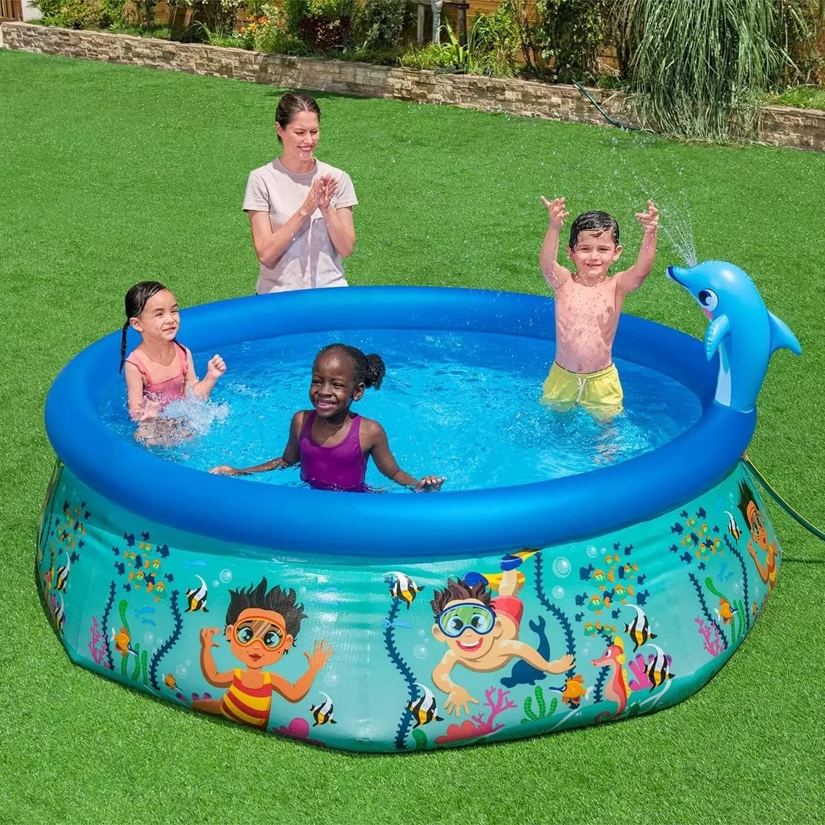 H2OGO!® Dolphin Inflatable Swimming Pool, Oasis Underwater gallery
