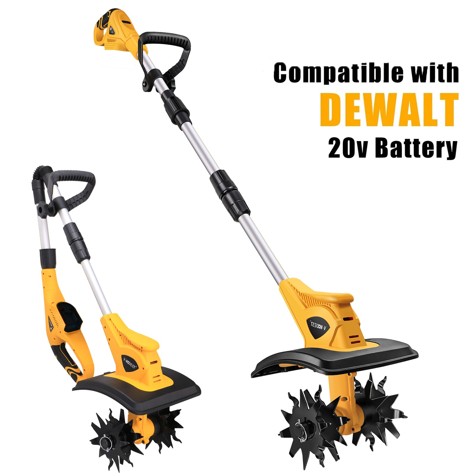 Cordless Tiller Cultivator Compatible with Dewalt 20V Battery Foldable 300RPM gallery