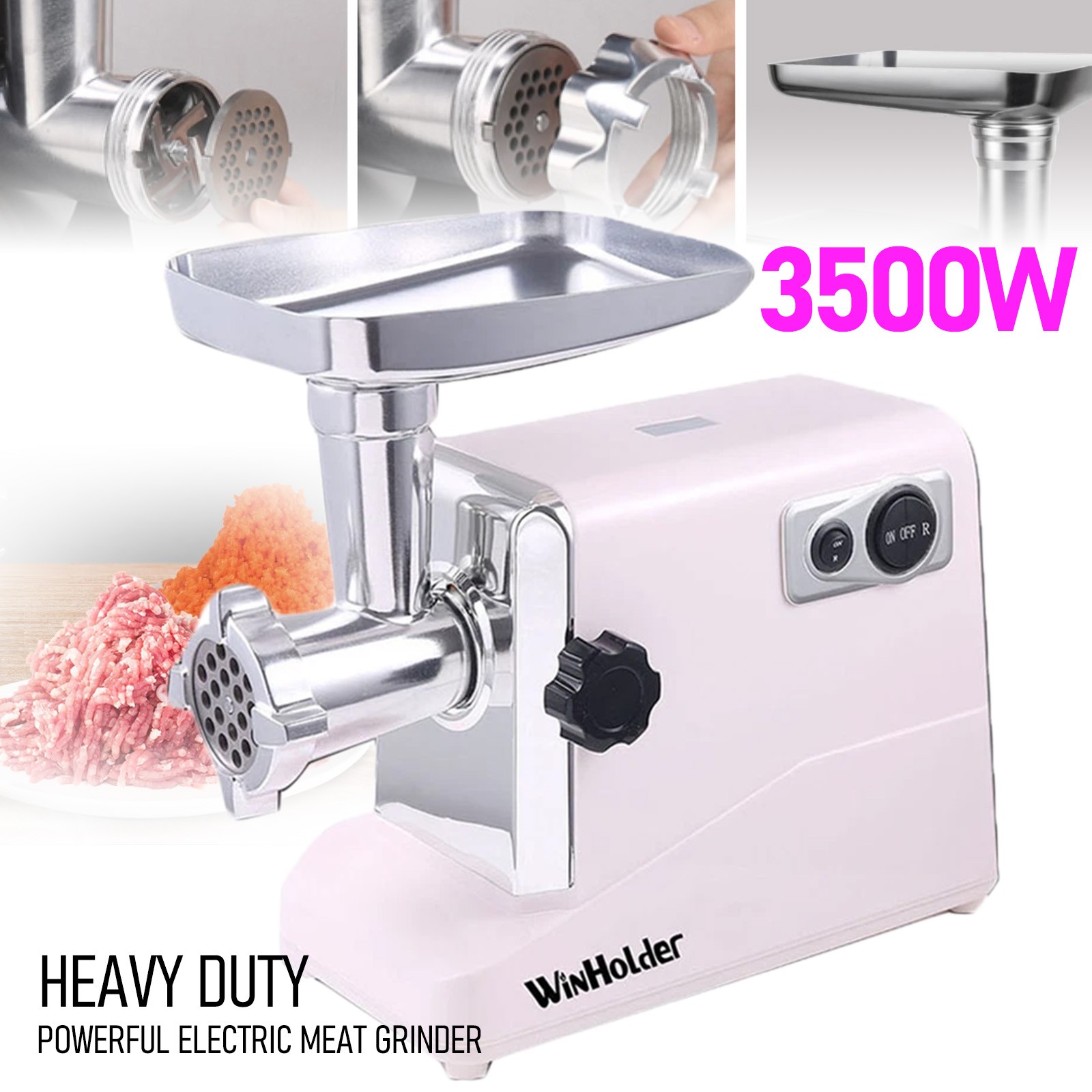 3500W Electric Meat Grinder Reverse Function Food Chopper Machine kibbe maker gallery