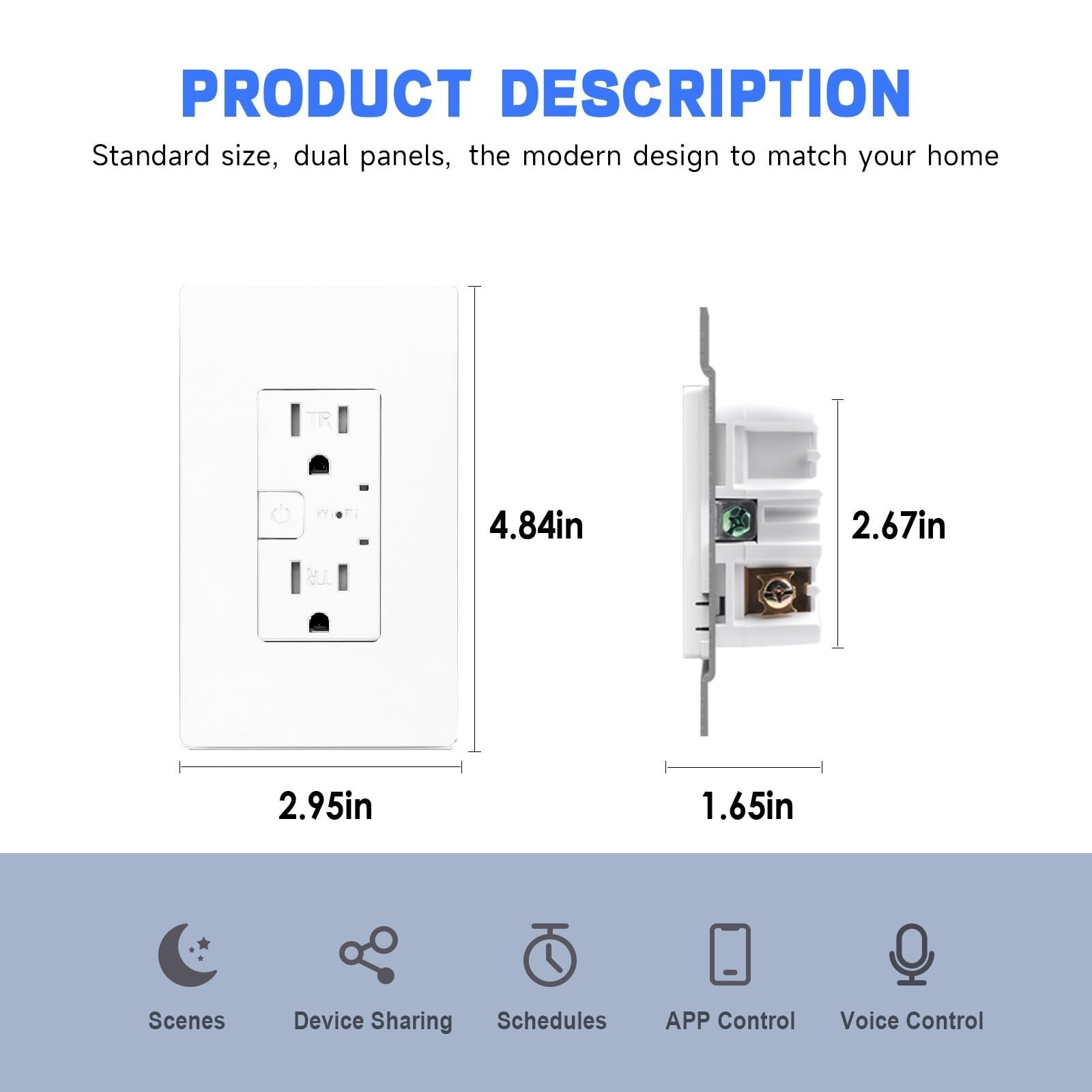 Smart Outlet with Matter, App & Voice Control, No Bridge, Works with Apple Ho... gallery