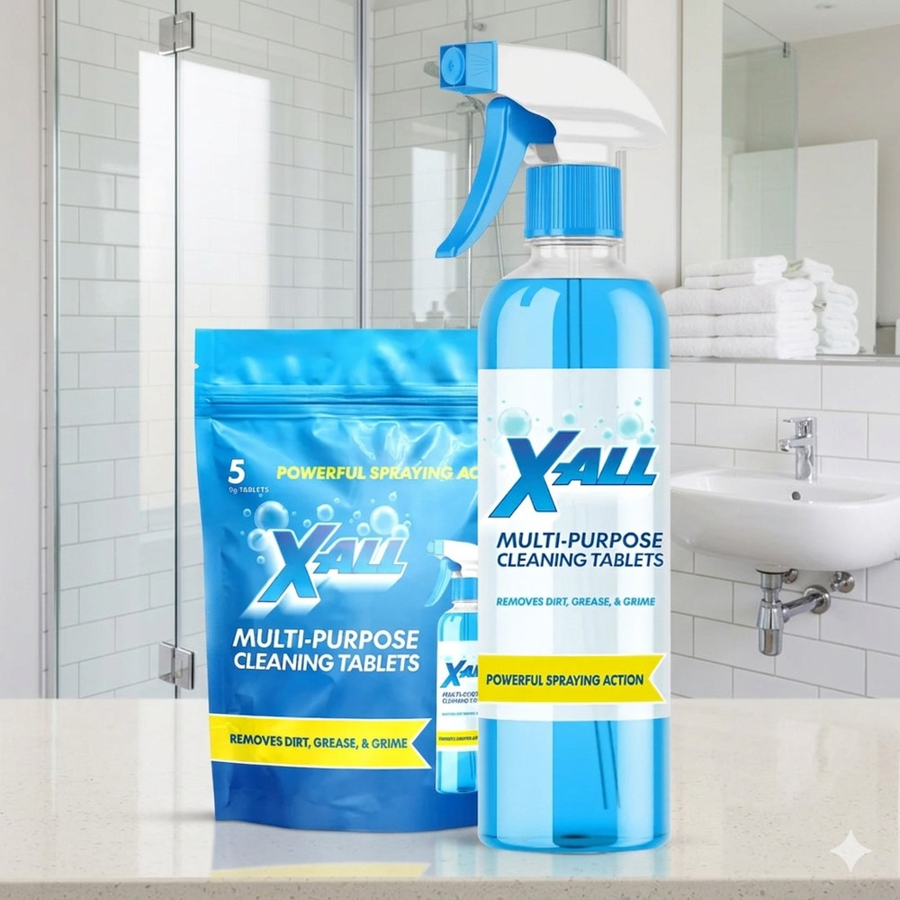 X-ALL Multi-Purpose Cleaner - Spray Bottle and 5x Cleaning Tablets. FREESHIP