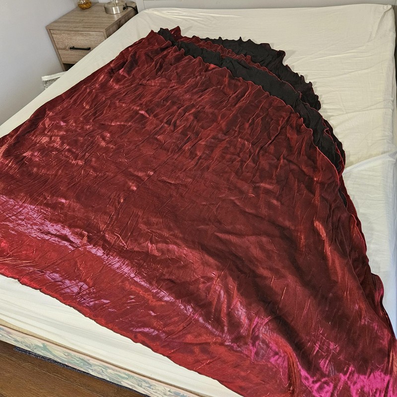 Burgundy Round Tablecloth Extra Large 126in Crushed Satin Wedding Event Decor gallery