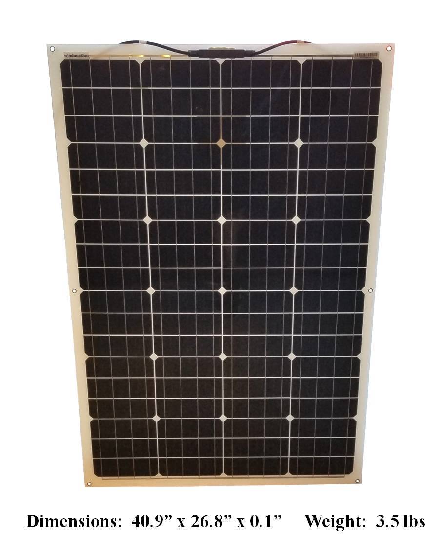 WindyNation 100 Watt 12V Flexible Solar Panel with Monocrystalline Solar Cells gallery