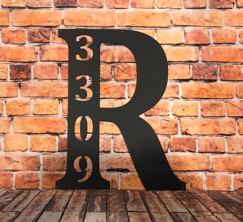 Personalized Address Monogram Sign, House Number Metal Wall Decor gallery