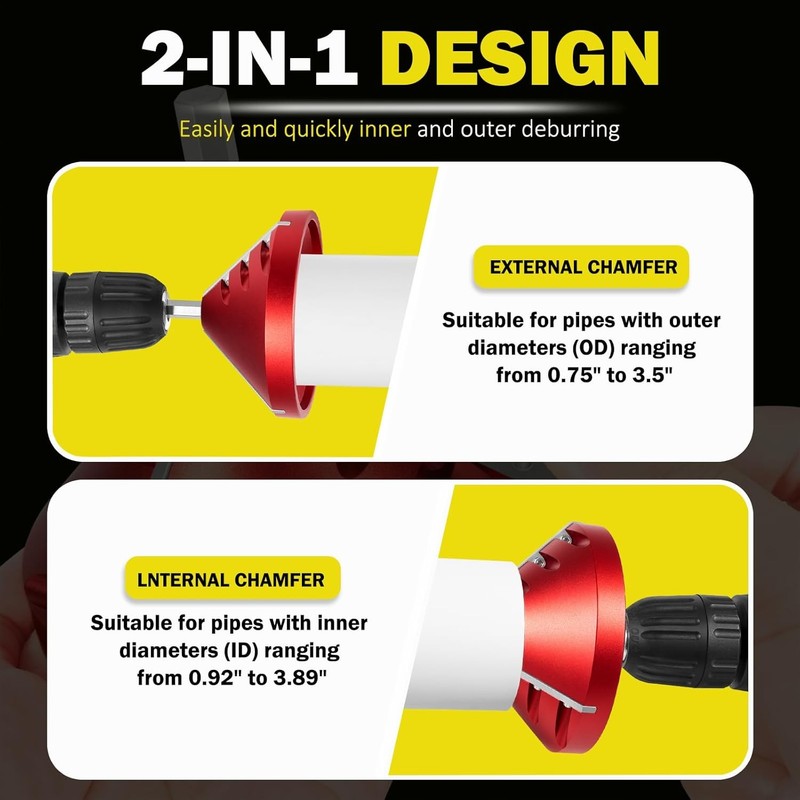 2 in 1 Inner-Outer PVC Pipe Deburring Reamer Plumbing Tool for PVC CPVC ABS PP gallery