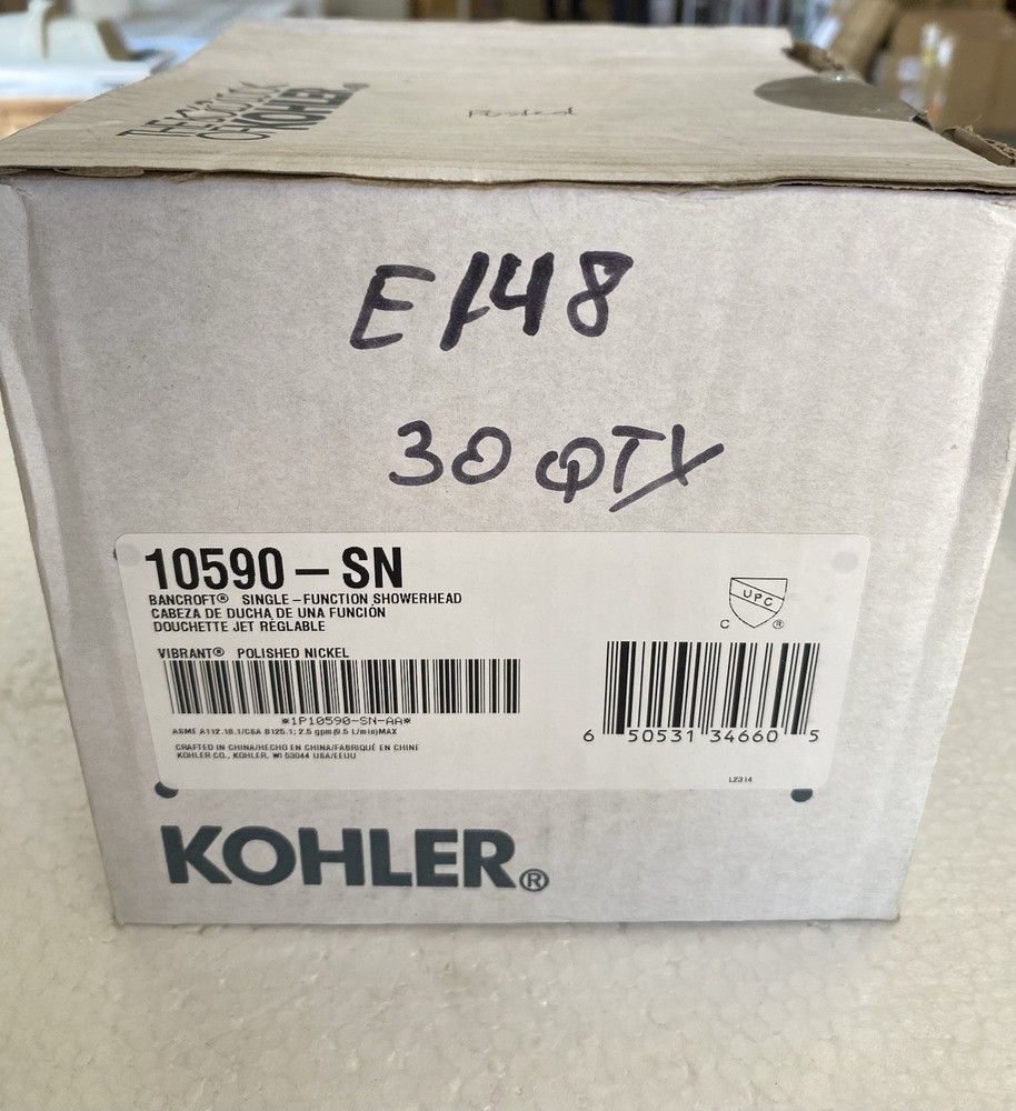 Kohler Bancroft 6in Single -Function Showerhead in Vibrant Polished Nickel 10590