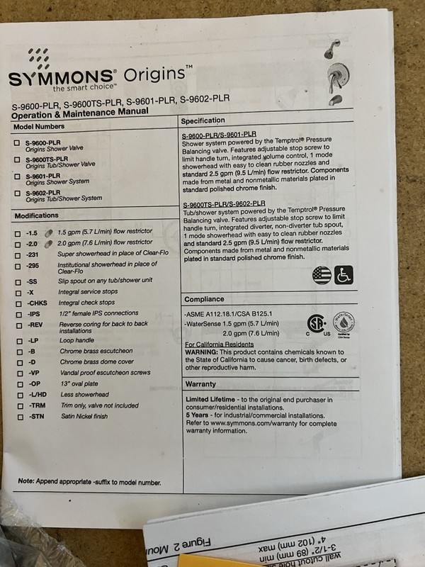 Origins Shower System w/ Volume Control * Valve Included * S-9601-PLR-STN Nickel gallery