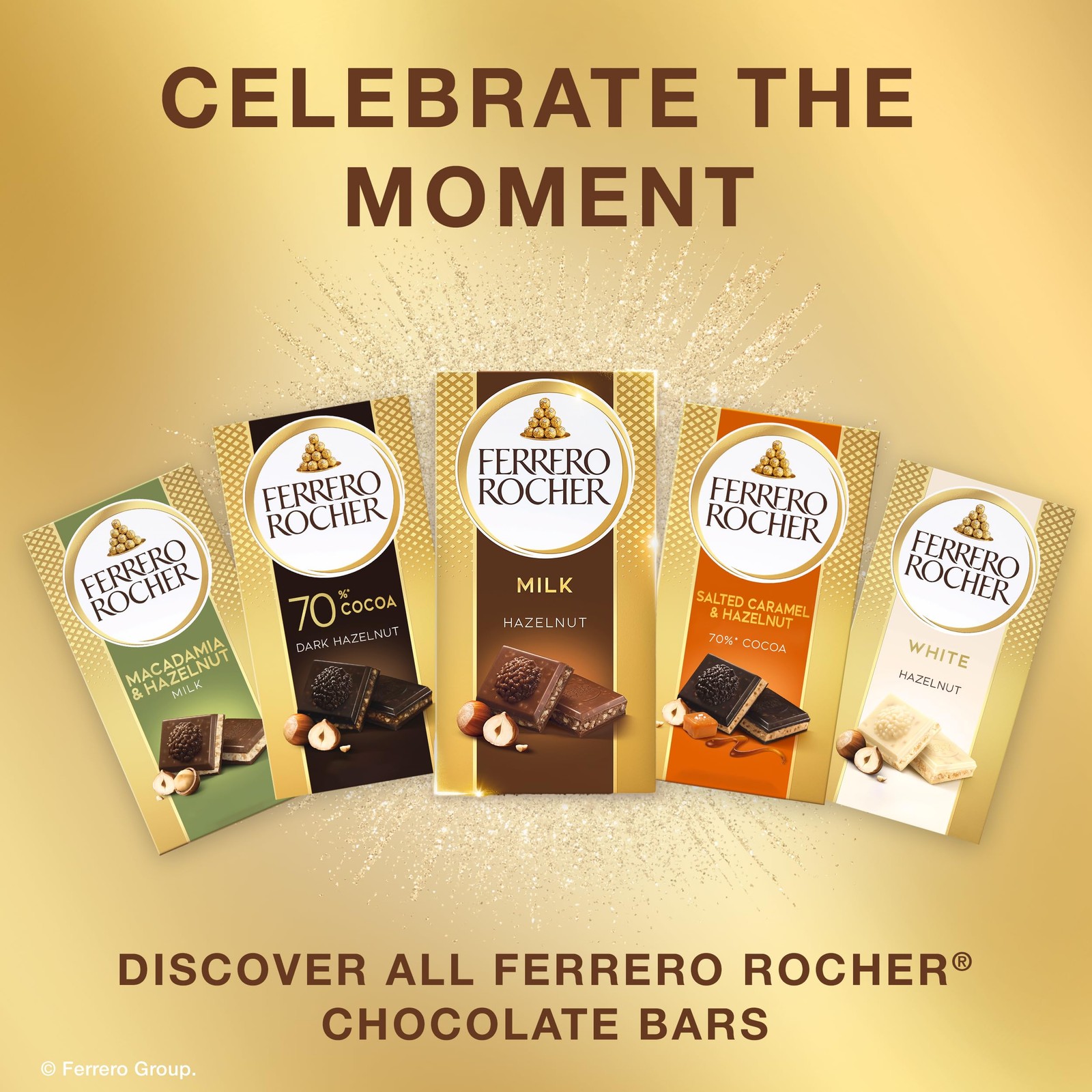 Ferrero Rocher Milk Chocolate Hazelnut Bar with Cocoa Filling Gift 8 Pack gallery
