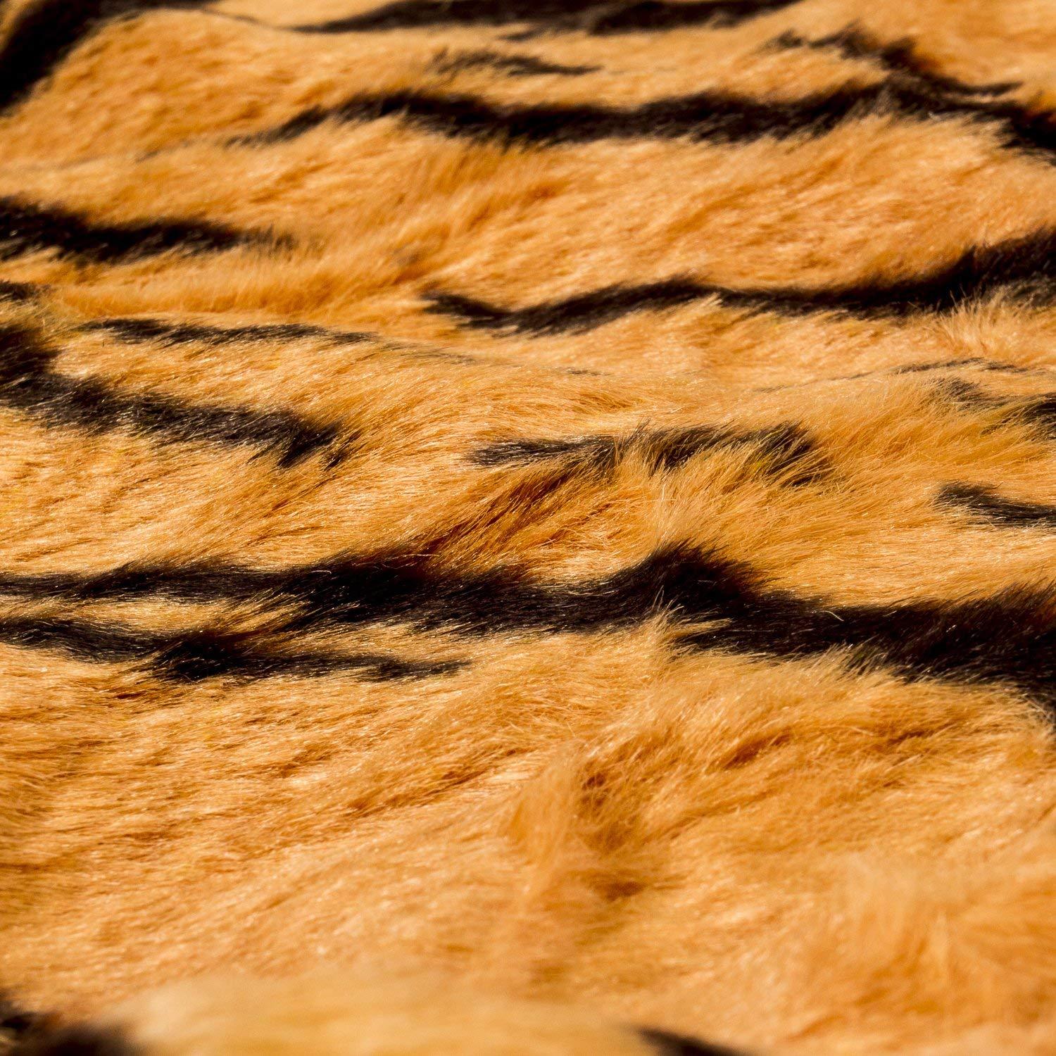 BRUBAKER Realistic Brown Plush Tiger Rug 72" x 42" gallery