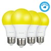 DEWENWILS LED Bug Light Bulbs Outdoor 4 Pack A19 Yellow Light Bulb 600LM E26 gallery