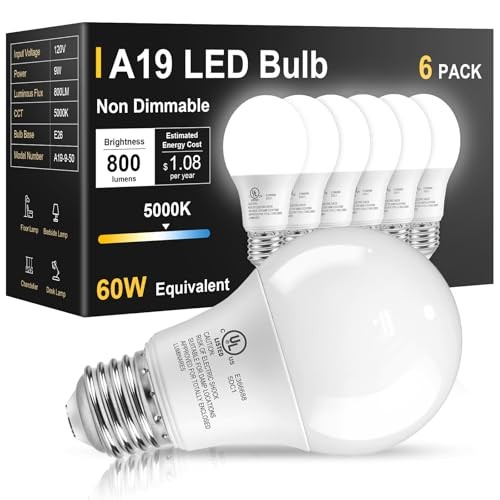 LED Light Bulbs 60 Watt Equivalent, Daylight White 6 Pack 5000k Daylight White gallery