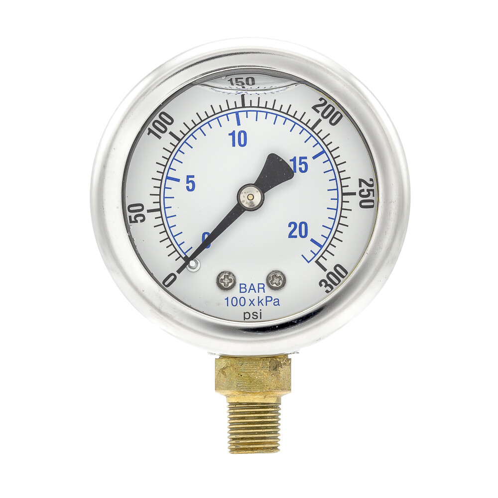 Liquid Filled Lower Mount Pressure Gauge with 2" Dial, 0-300 PSI, 1/8" Male NPT gallery