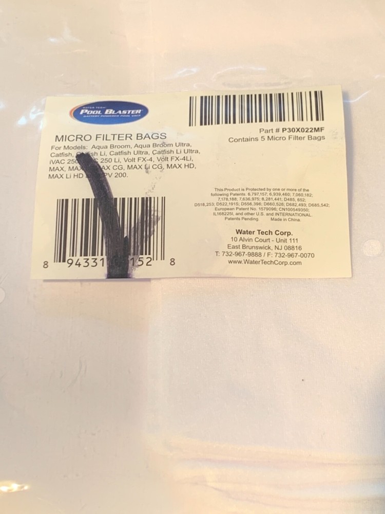 Water Tech P30X022MF Pool Blaster Micro Filter Bags ( Pack of 5 )