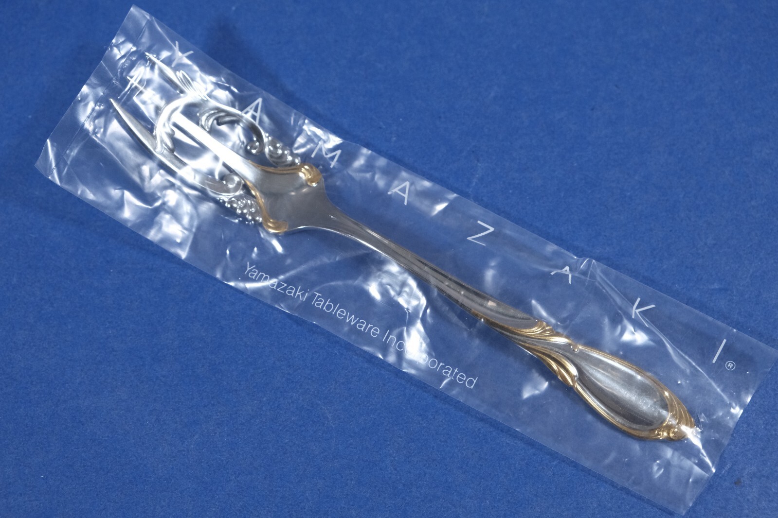 1 x Yamazaki Cache Gold Accent Stainless Salad Fork 6 ¾” Japan gallery