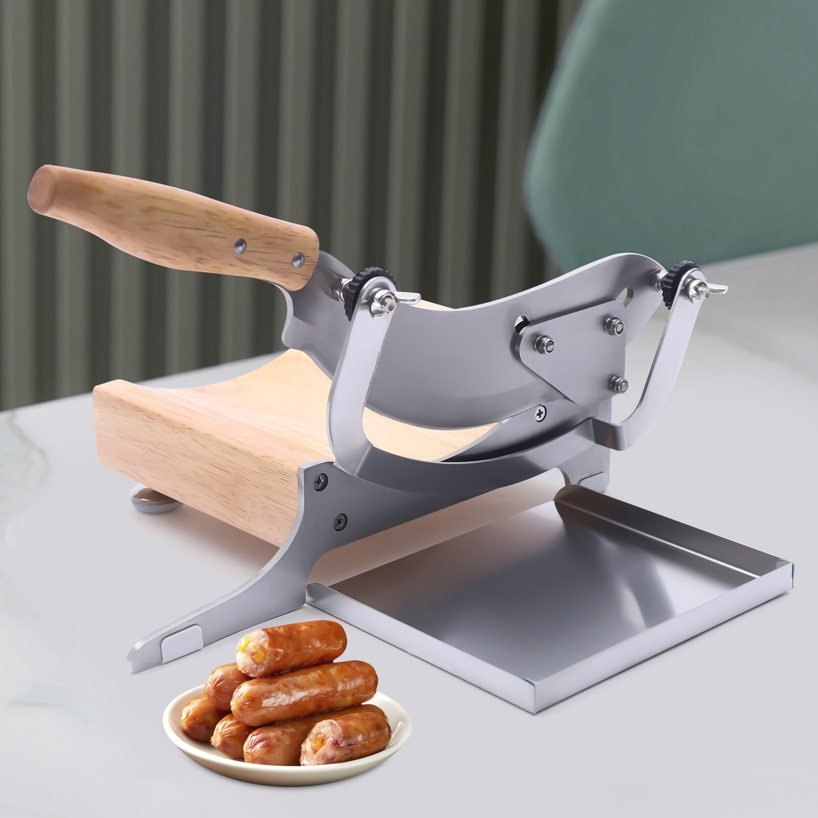 Manual Meat Slicer Beef Mutton Roll Cleaver Hand Slicing Machine Stainless Steel gallery