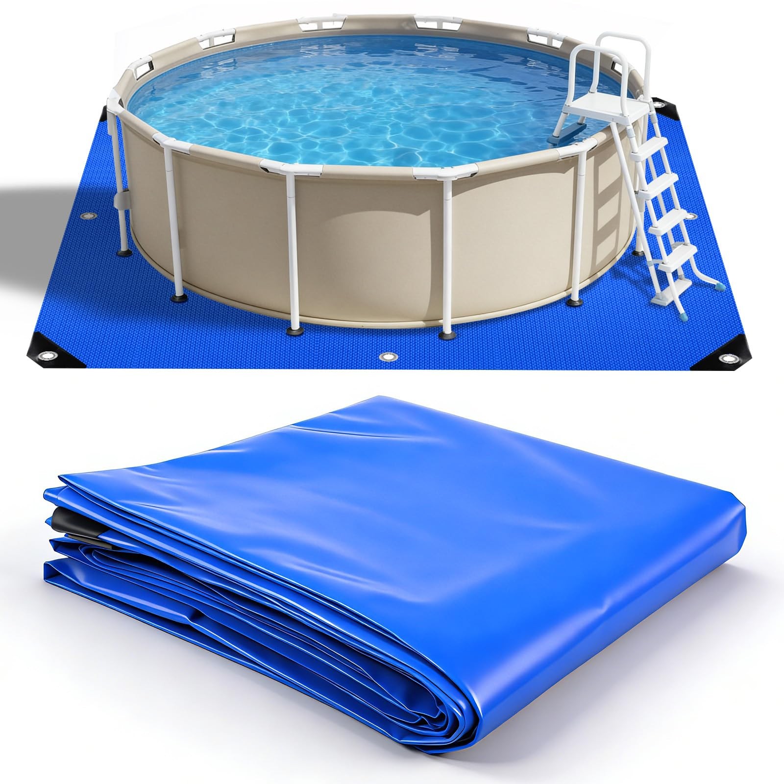 10x10FT Swimming Pool Ground Cloth,Square Pool Liner Pad for Above Ground Poo... gallery