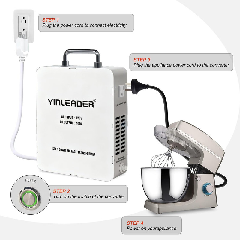 2000W Convert 120V to 100V Step down Voltage Transformer Perfect for Japanese Hi gallery