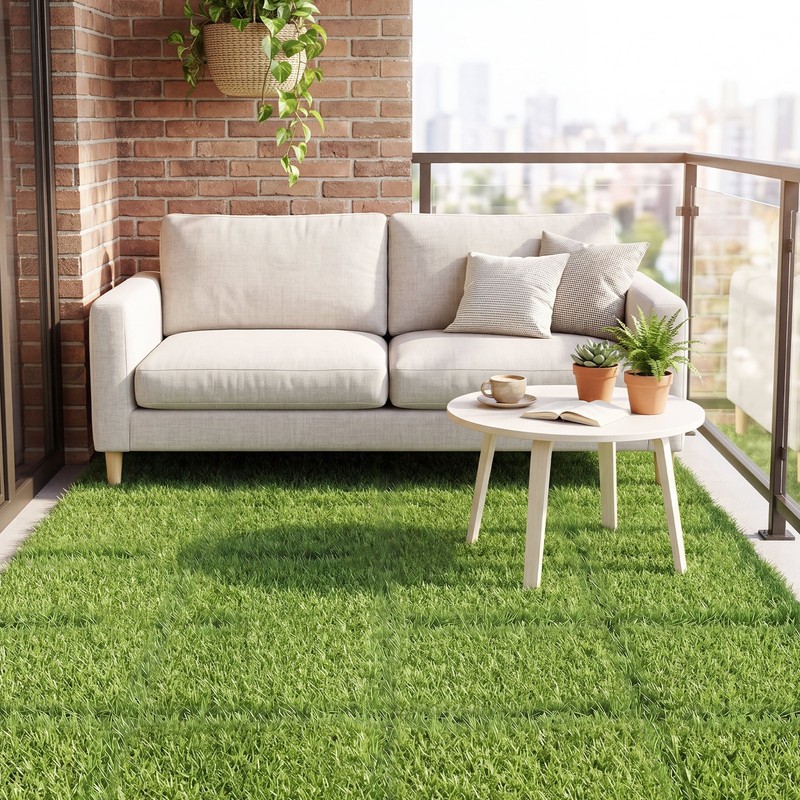 30PCS Interlocking Artificial Grass Tiles 12”x12” for Patio Balcony Backyard gallery