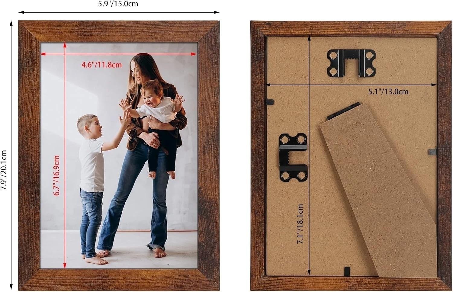 5x7 Picture Frame for Tabletop and Wall, 5 by 7 Rustic Brown Photo Frame gallery