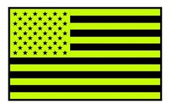 REFLECTIVE Fluorescent AMERICAN FLAG Car DECAL fire helmet EMS Multiple Sizes