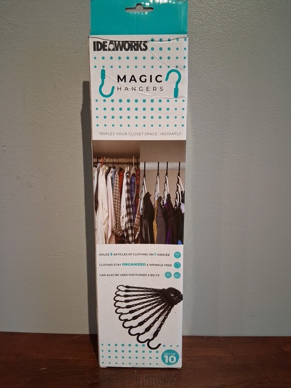10 Pack Black Magic Space Saving Hangers,Premium Smart Hangers with 5 Holes gallery