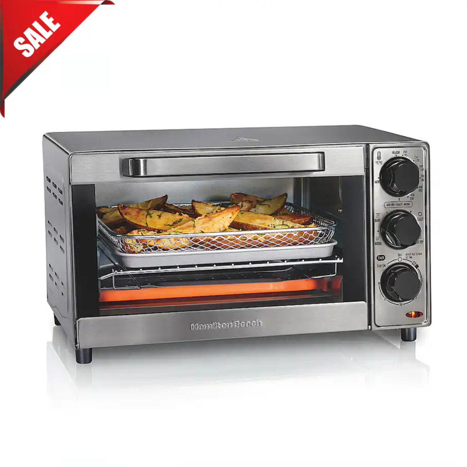 Hamilton Beach - Sure-Crisp 4-Slice Air Fryer Toaster Oven - Stainless Steel gallery