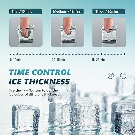 Ice Cube Maker Machine Countertop, 2 Ways to Add Water, 45Lbs/Day 24 Pcs gallery