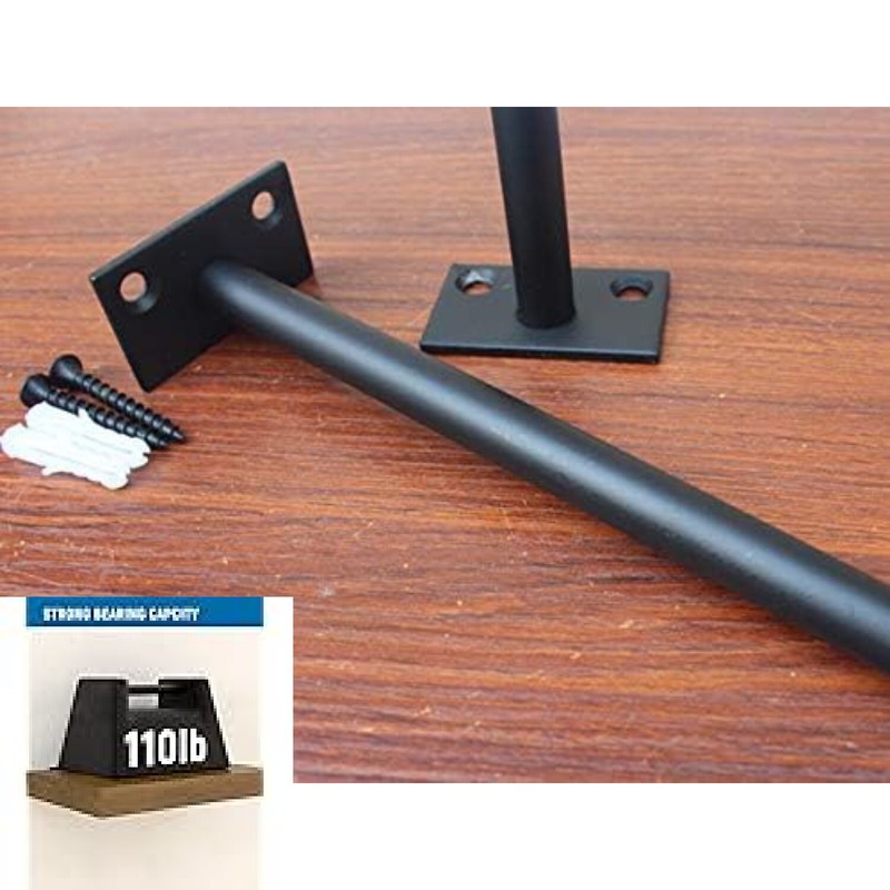 8" Hidden Shelf Floating Wall Brackets Heavy Duty Metal For Wood Shelves 12 Pcs gallery