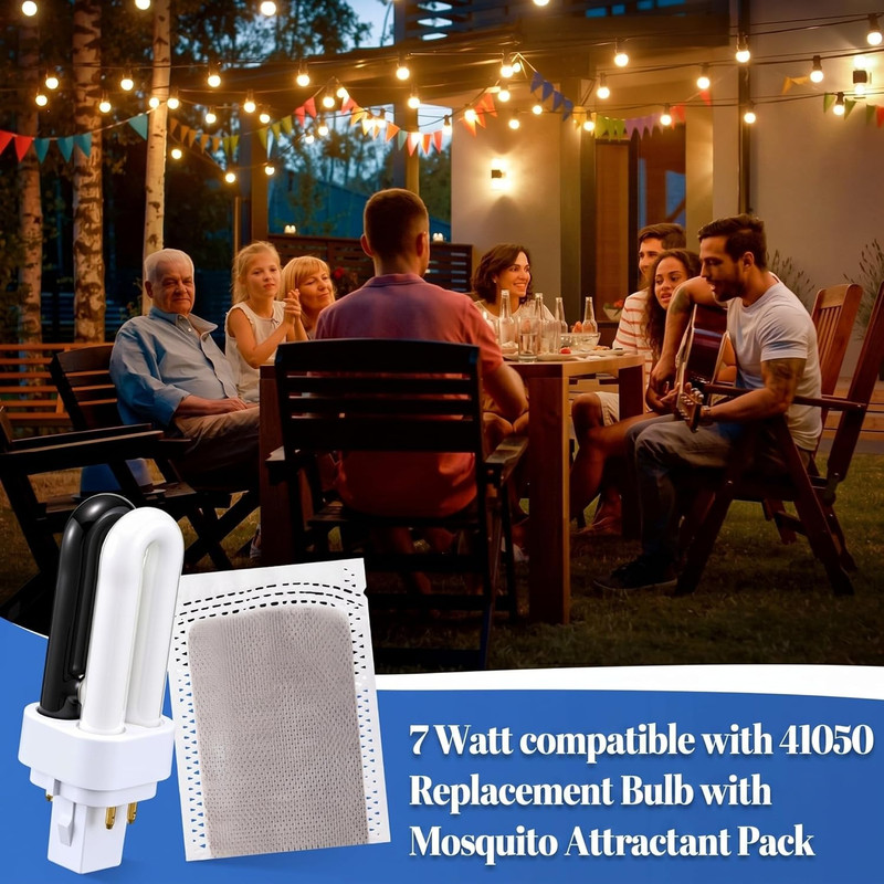 2 Pack 41050 7W Replacement Bulbs with 4 Mosquito Attractant Lures, Compatible w gallery